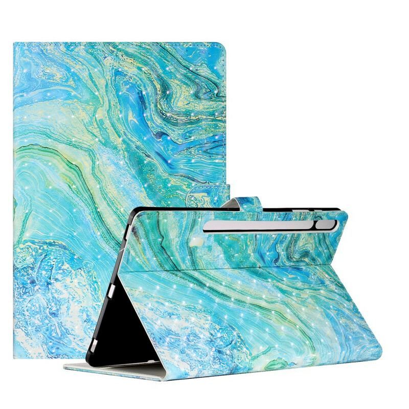 Flip Cover Samsung Galaxy Tab S8 Plus / Tab S7 Plus Grøn Bølge