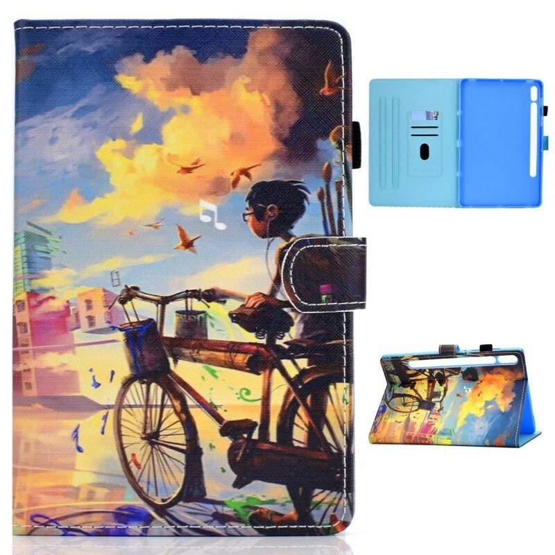 Flip Cover Samsung Galaxy Tab S8 / Tab S7 Cykel Kunst