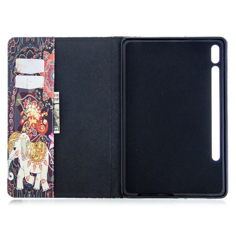 Flip Cover Samsung Galaxy Tab S8 / Tab S7 Elefant Print Mønster