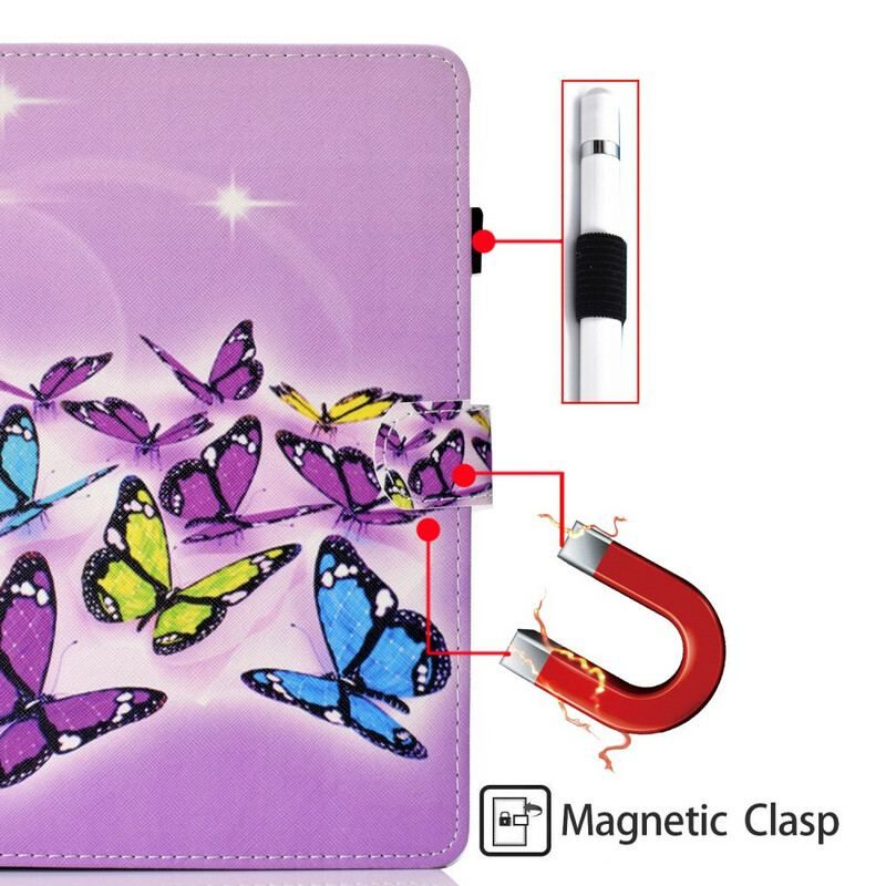 Flip Cover Samsung Galaxy Tab S8 / Tab S7 Malede Sommerfugle