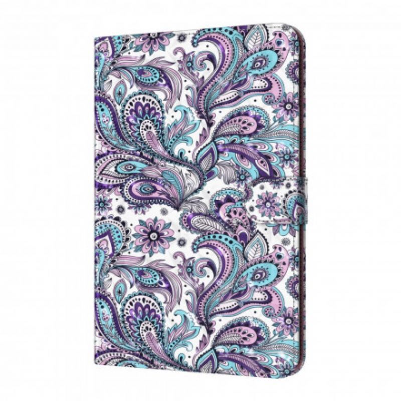 Flip Cover Samsung Galaxy Tab S8 / Tab S7 Paisley-mønster I Imiteret Læder