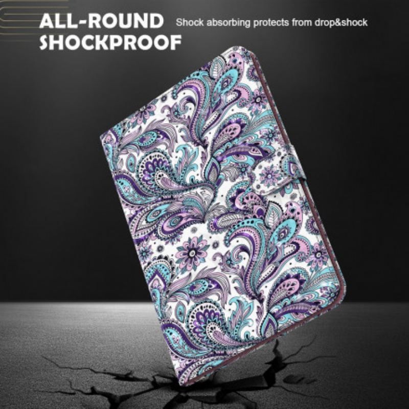 Flip Cover Samsung Galaxy Tab S8 / Tab S7 Paisley-mønster I Imiteret Læder