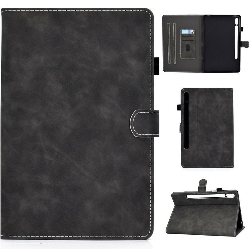 Flip Cover Samsung Galaxy Tab S8 / Tab S7 Vintage Design Lædereffekt