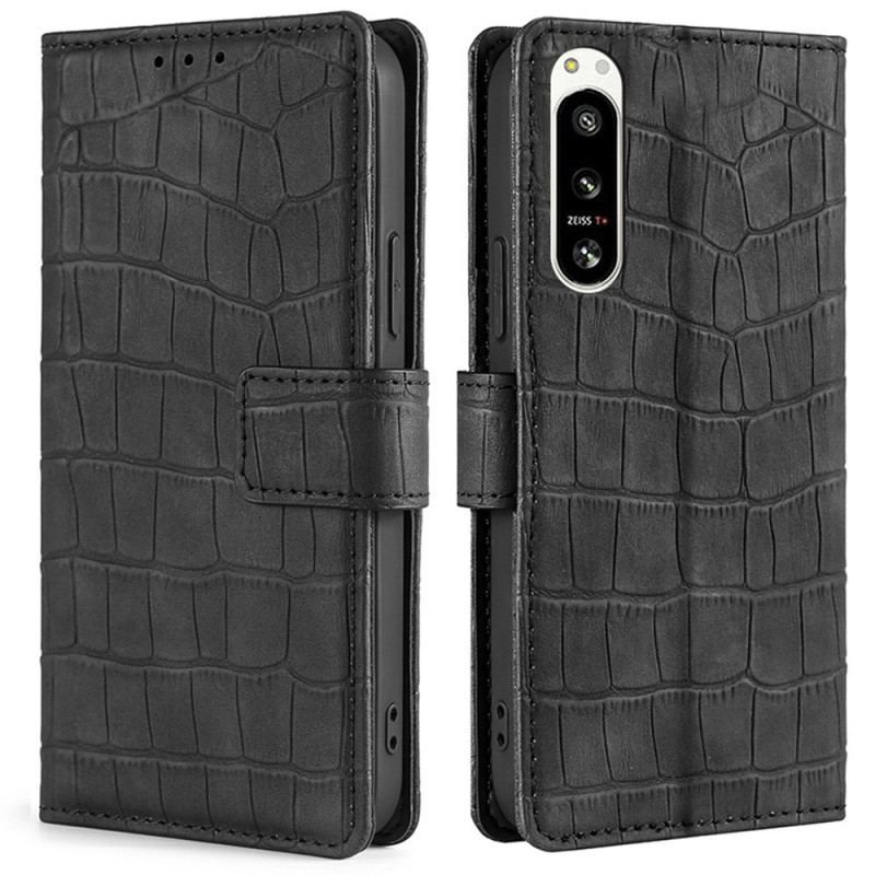 Flip Cover Sony Xperia 5 IV Krokodillehudstil