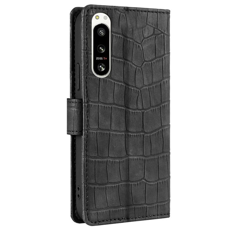 Flip Cover Sony Xperia 5 IV Krokodillehudstil