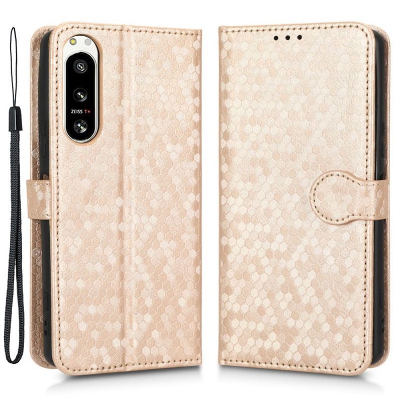 Flip Cover Sony Xperia 5 IV Med Snor 3d Strappy Design