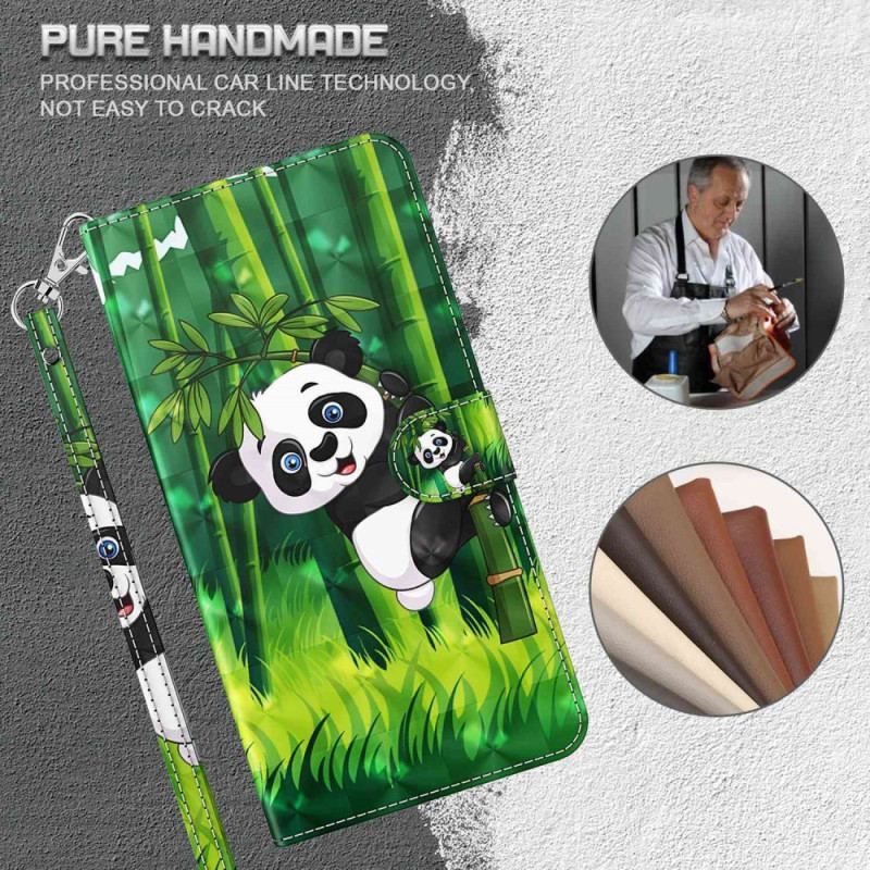 Flip Cover Sony Xperia 5 IV Med Snor Bambus Panda Med Snor