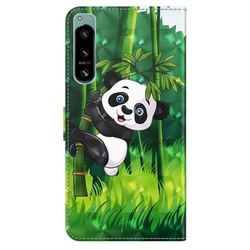 Flip Cover Sony Xperia 5 IV Med Snor Bambus Panda Med Snor