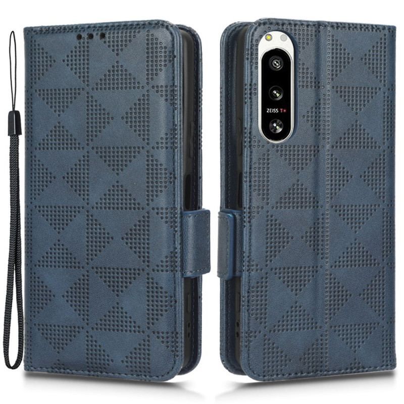 Flip Cover Sony Xperia 5 IV Retro Stil Trekanter