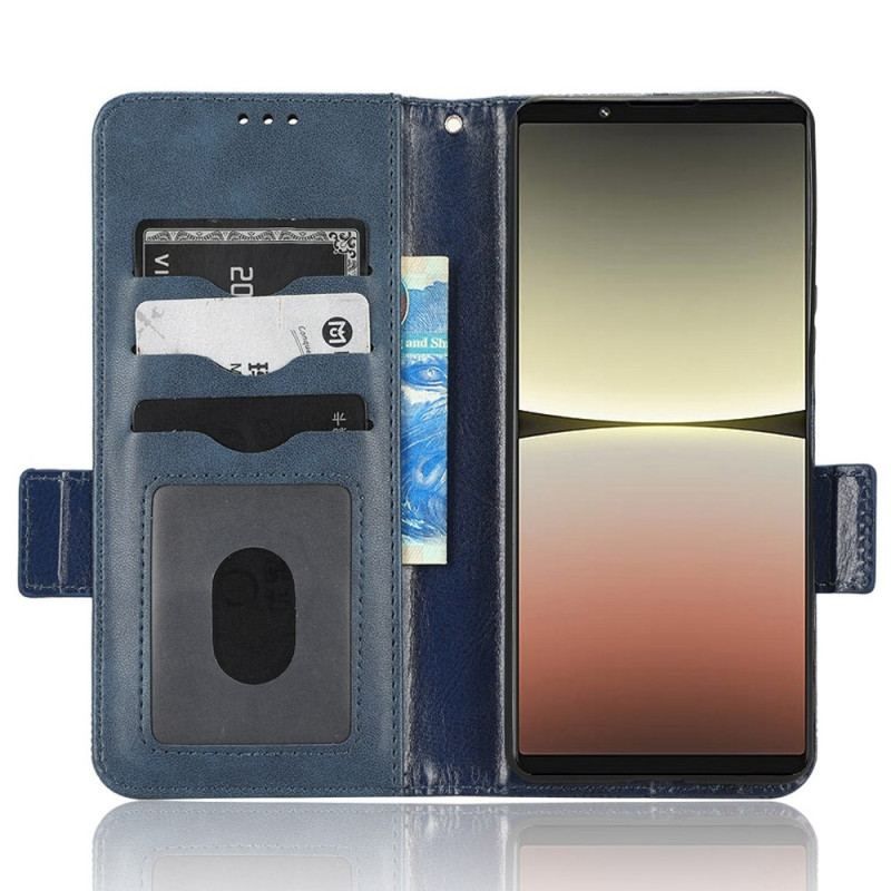 Flip Cover Sony Xperia 5 IV Retro Stil Trekanter