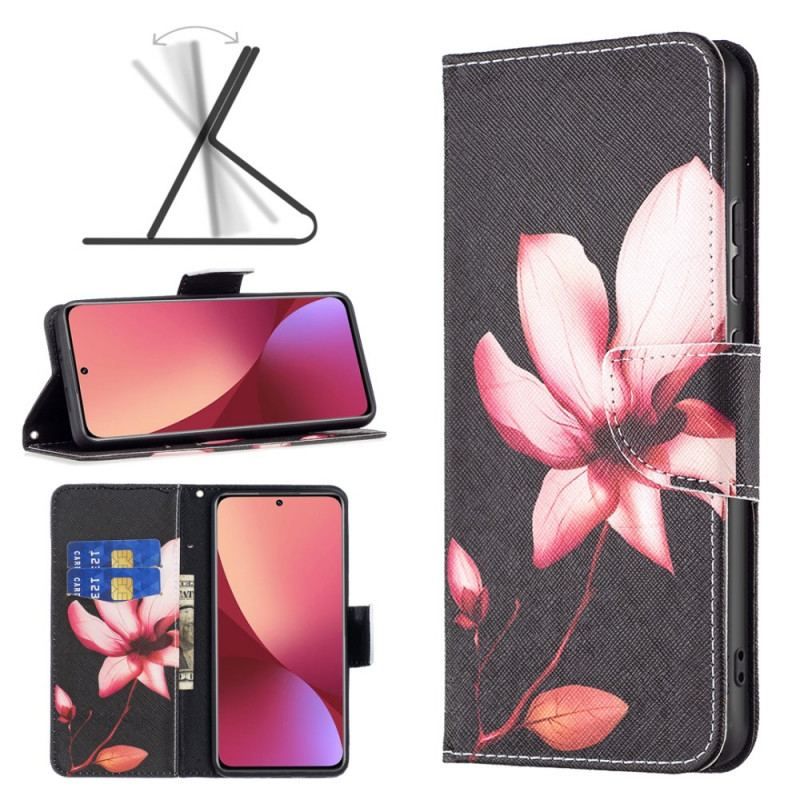 Flip Cover Xiaomi 12 / 12X Lyserød Blomst