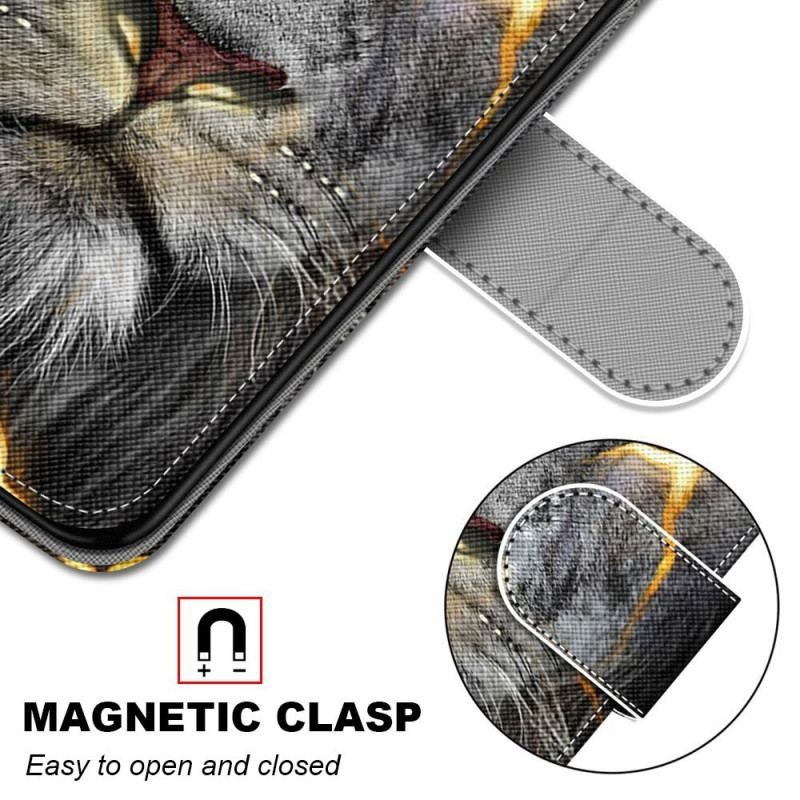 Flip Cover Xiaomi 12 / 12X Med Snor Feline Med Rem