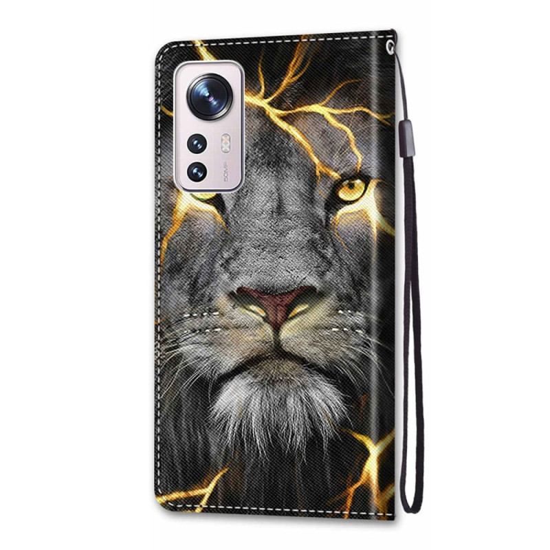 Flip Cover Xiaomi 12 / 12X Med Snor Feline Med Rem