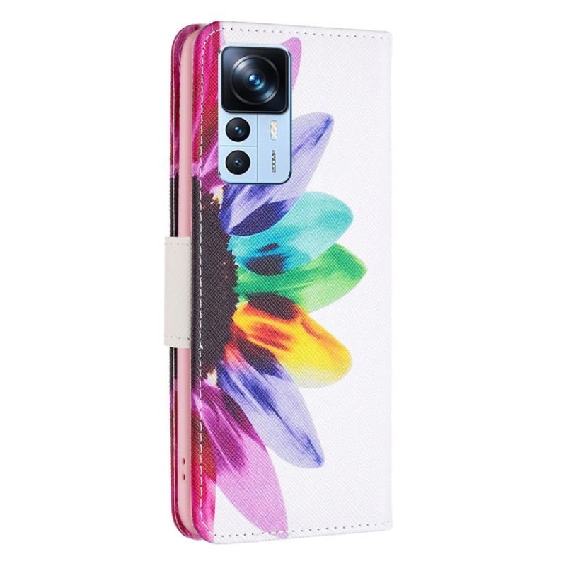 Flip Cover Xiaomi 12T / 12T Pro Akvarel Blomst