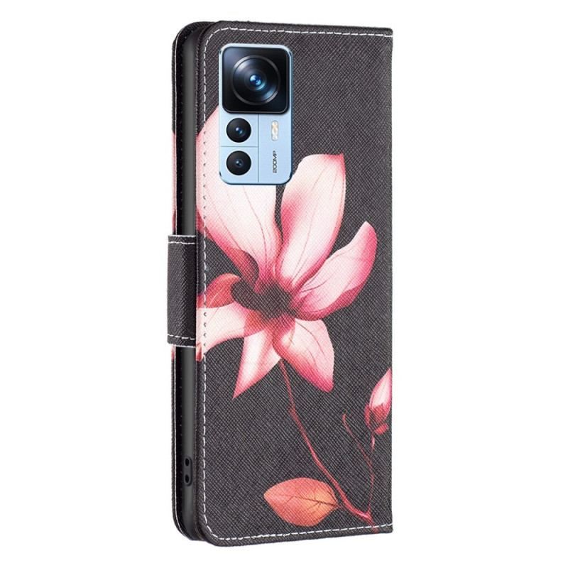 Flip Cover Xiaomi 12T / 12T Pro Lyserød Blomst