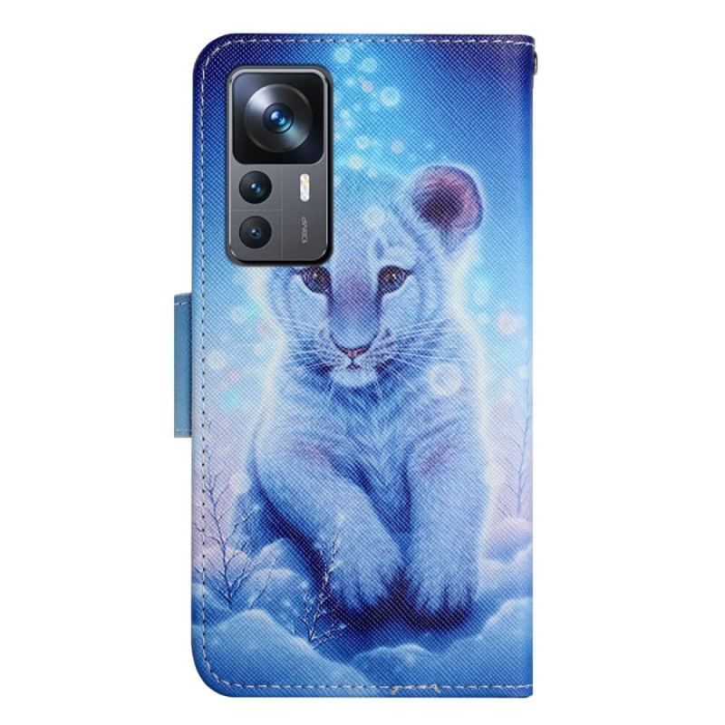 Flip Cover Xiaomi 12T / 12T Pro Med Snor Baby Leopard Med Rem