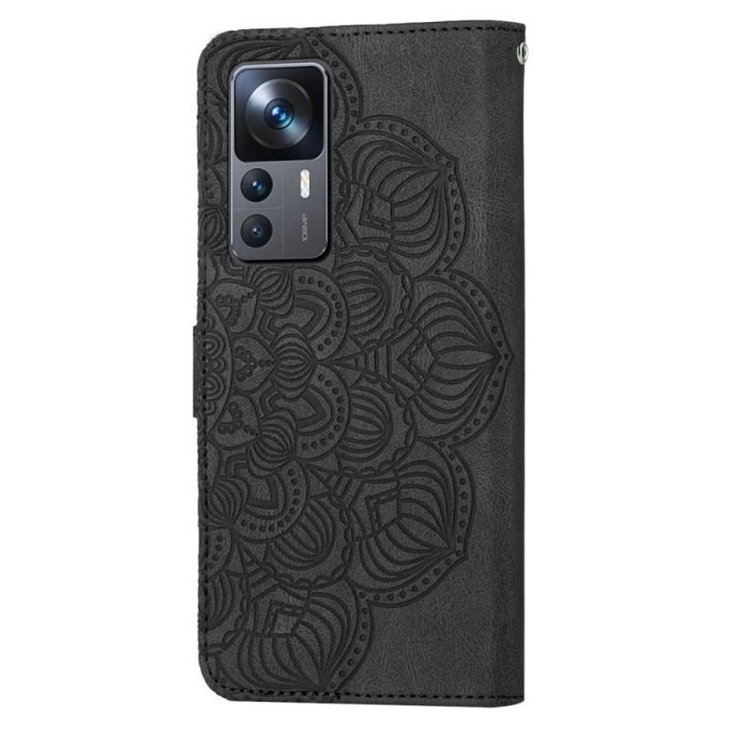 Flip Cover Xiaomi 12T / 12T Pro Med Snor Strappy Barok Mandala