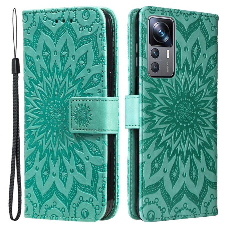 Flip Cover Xiaomi 12T / 12T Pro Med Snor Strappy Mandala