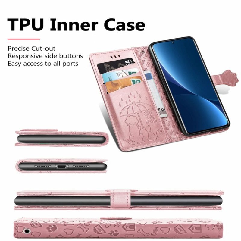 Flip Cover Xiaomi 12T / 12T Pro Med Snor Thong Dyr