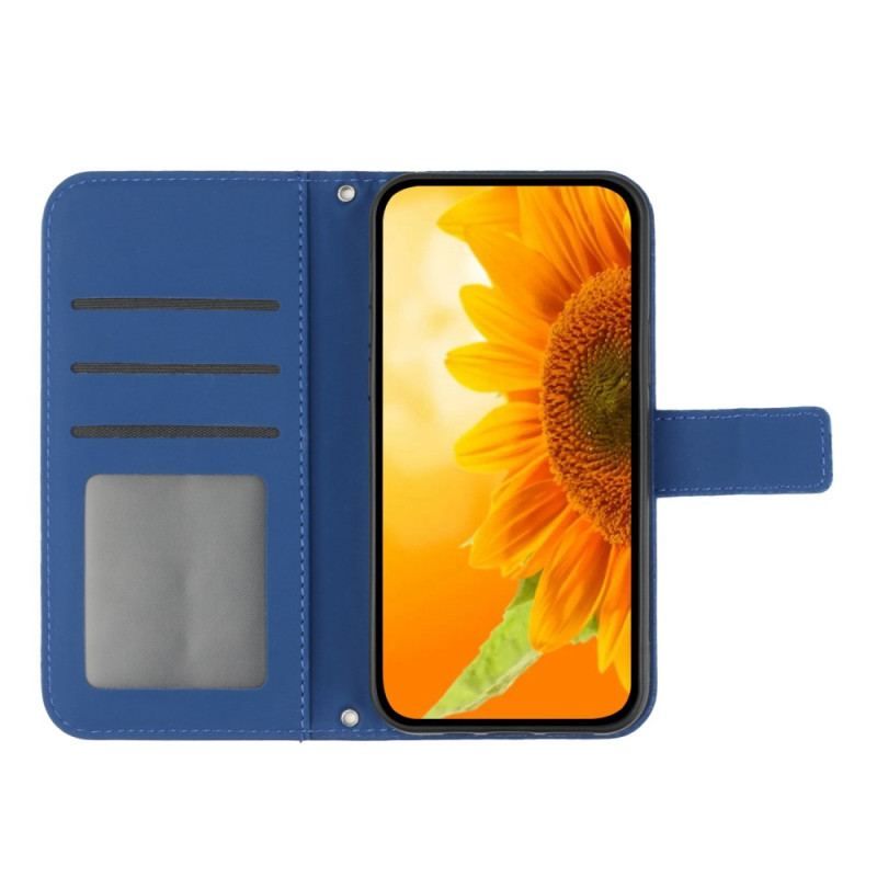 Flip Cover Xiaomi 13 Blomst Med Skulderrem