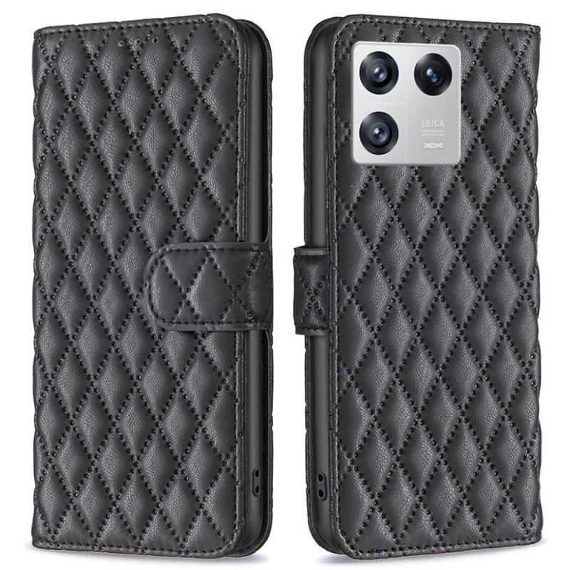 Flip Cover Xiaomi 13 Klassisk Quiltet