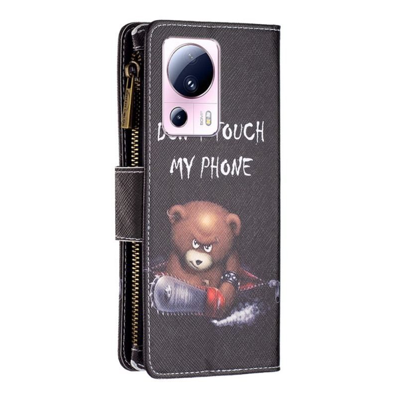 Flip Cover Xiaomi 13 Lite Punge Etui Dangerous Bear Wallet
