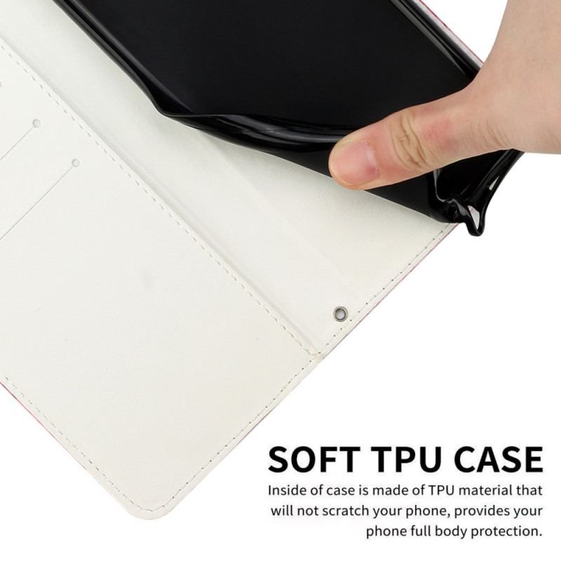 Flip Cover Xiaomi 13 Med Snor Strip Marmor