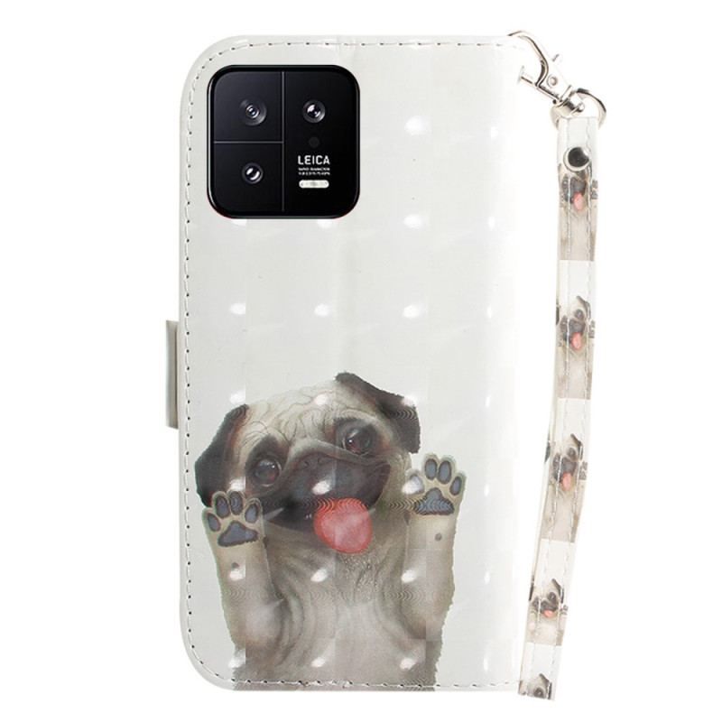 Flip Cover Xiaomi 13 Med Snor Thong Pug