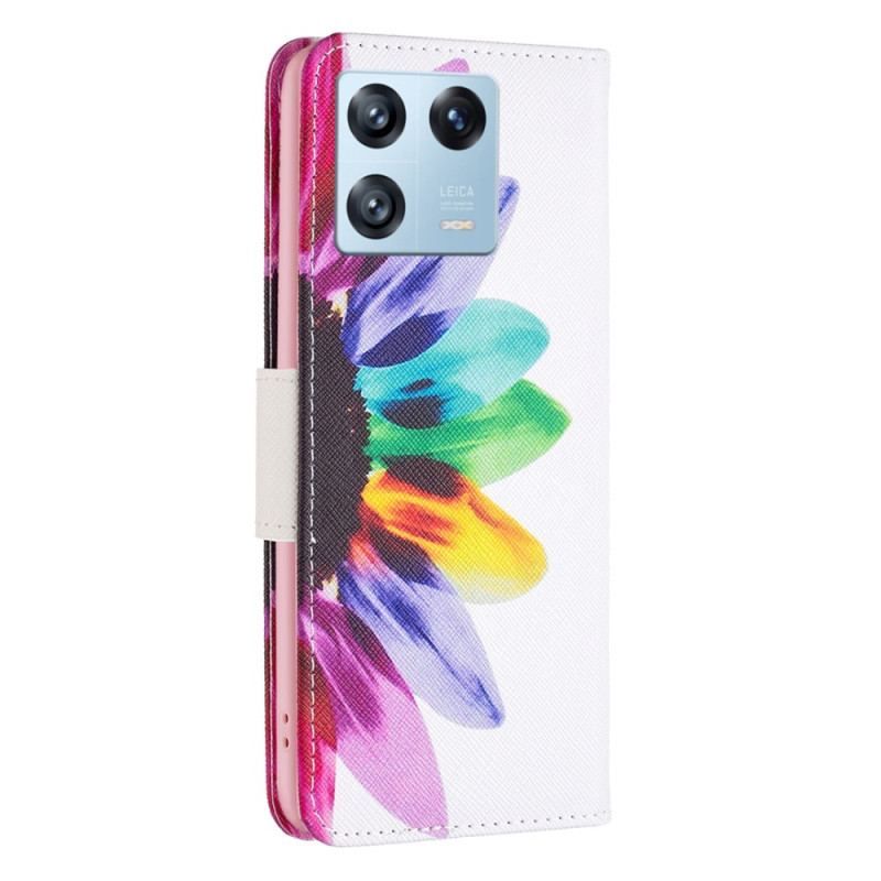 Flip Cover Xiaomi 13 Pro Akvarel Blomst