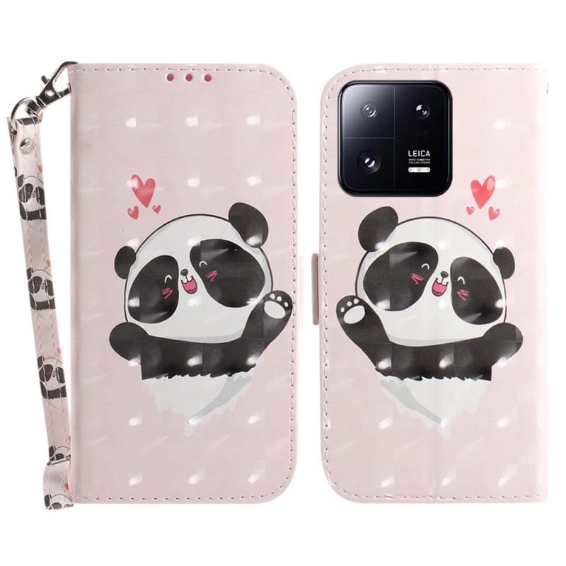 Flip Cover Xiaomi 13 Pro Med Snor Panda Love Med Snor