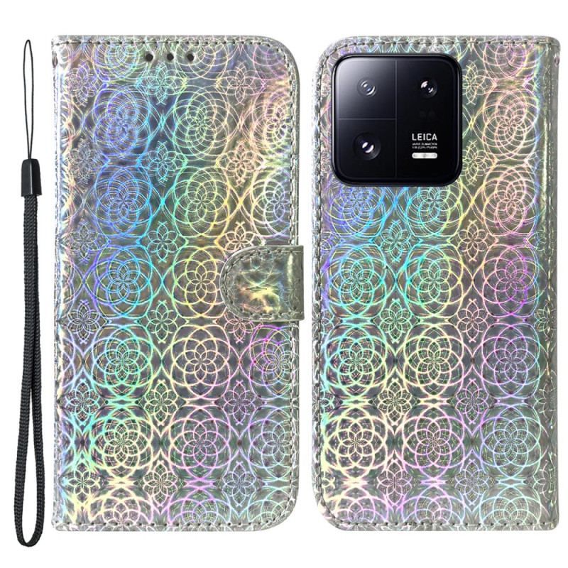 Flip Cover Xiaomi 13 Pro Med Snor Strappy Disco Style