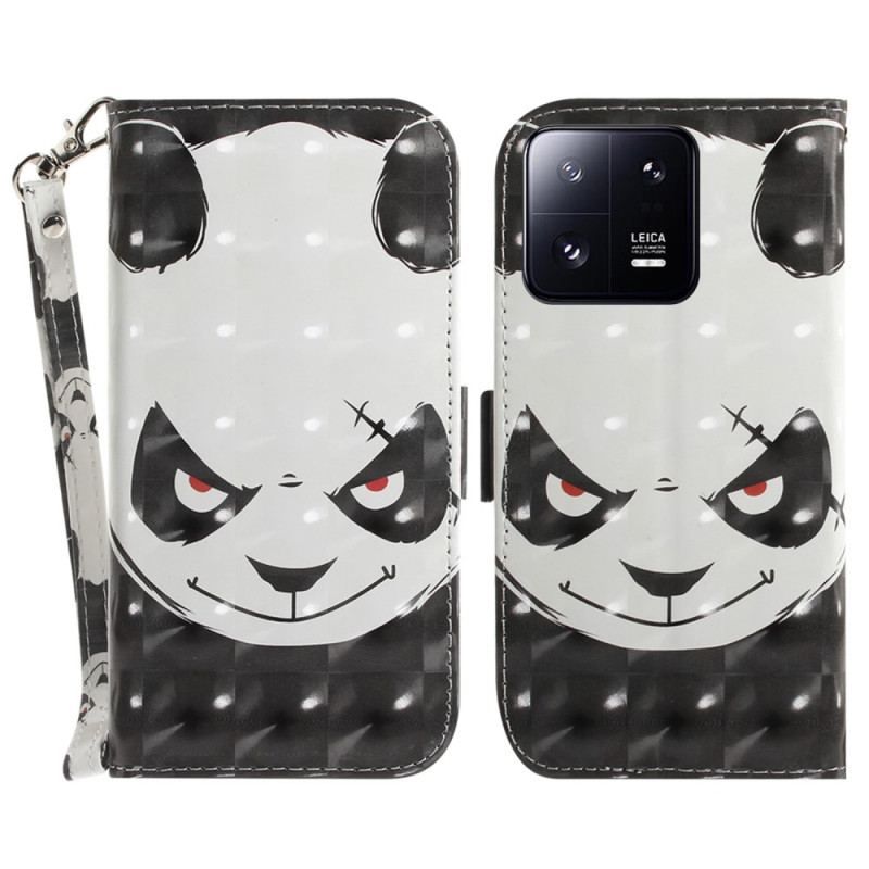 Flip Cover Xiaomi 13 Pro Med Snor Vred Panda Med Snor