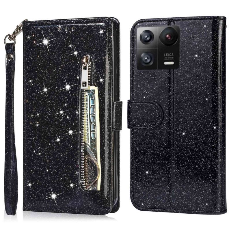 Flip Cover Xiaomi 13 Punge Etui Sequin Tegnebog Stil