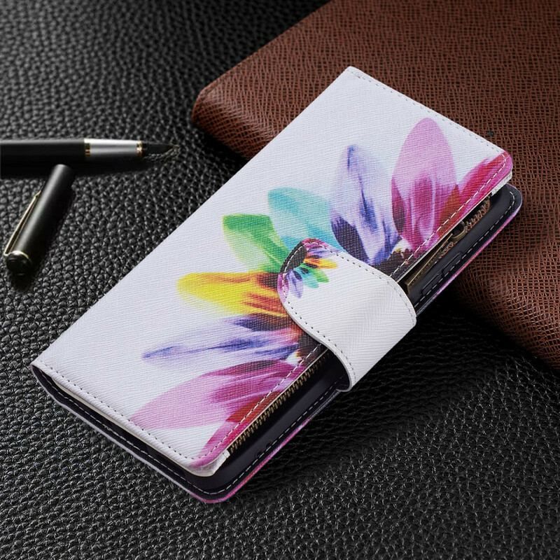 Flip Cover Xiaomi Redmi Note 10 / 10S Blomsterlomme Med Lynlås