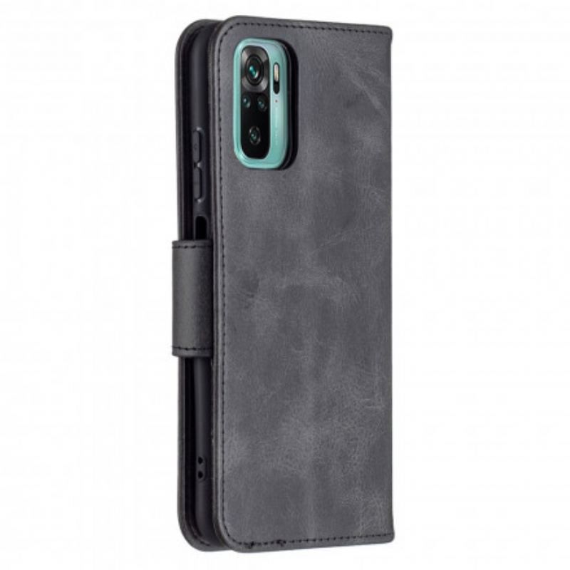 Flip Cover Xiaomi Redmi Note 10 / 10S Læder Cover Glat Flap Skrå