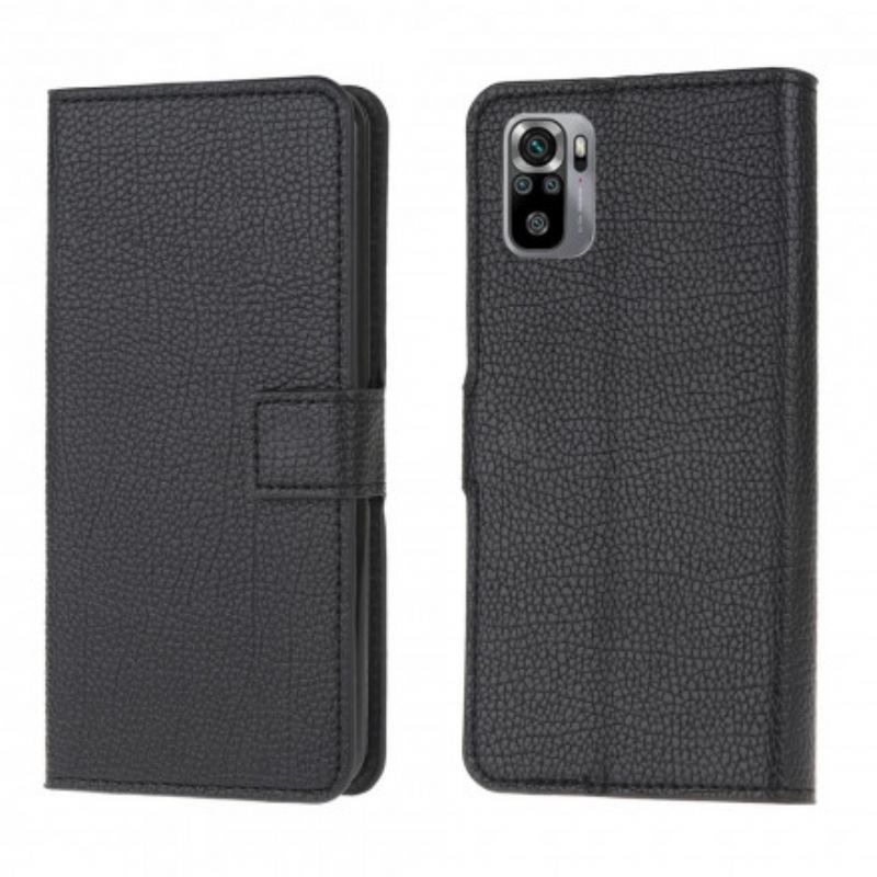 Flip Cover Xiaomi Redmi Note 10 / 10S Litchi Korn Læder Effekt