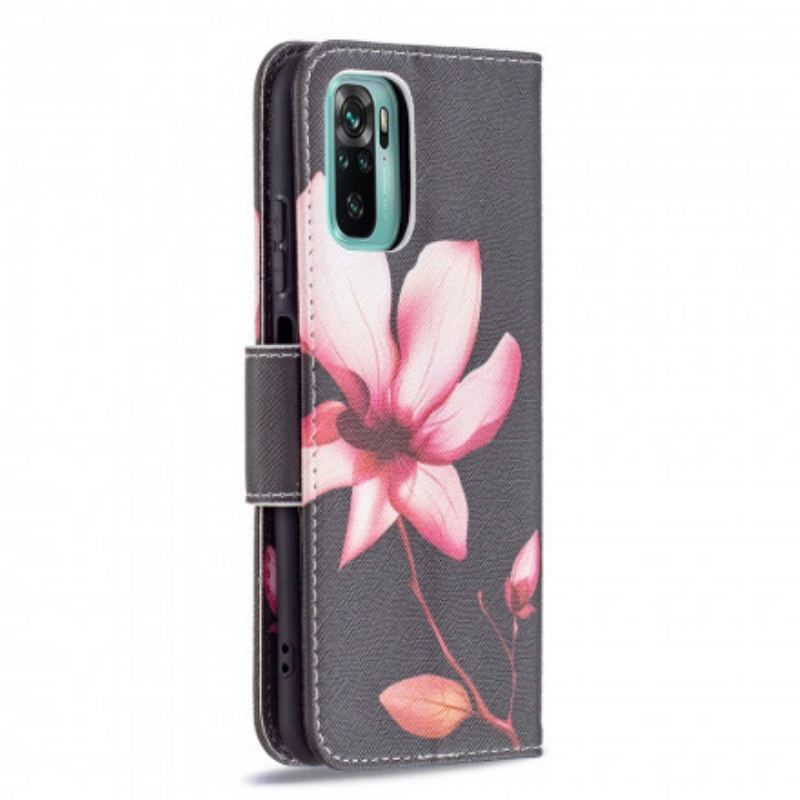 Flip Cover Xiaomi Redmi Note 10 / 10S Lyserød Blomst