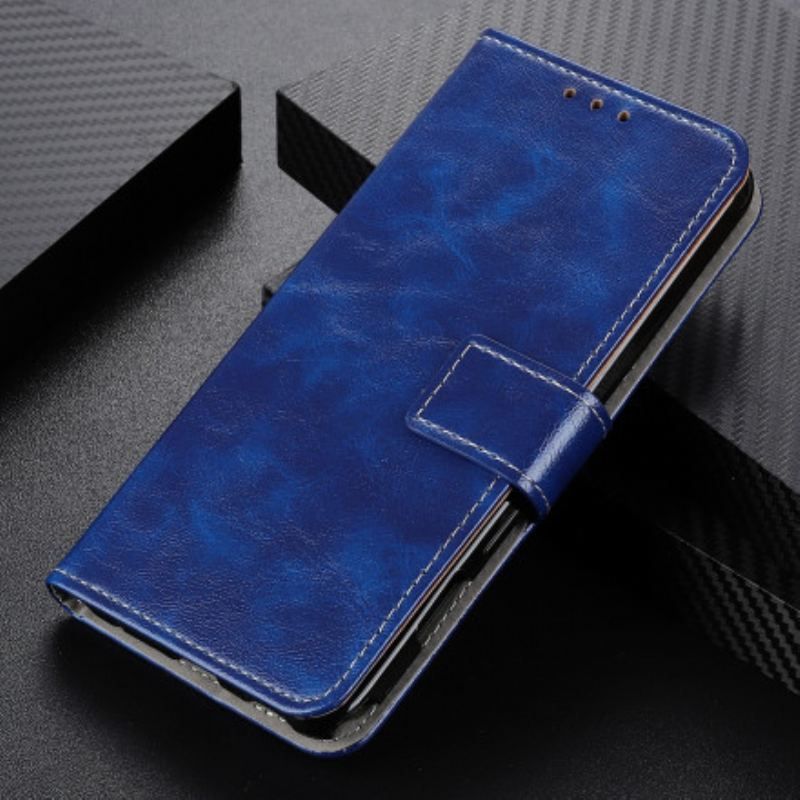 Flip Cover Xiaomi Redmi Note 10 / 10S Skinnende Og Blottede Sømme