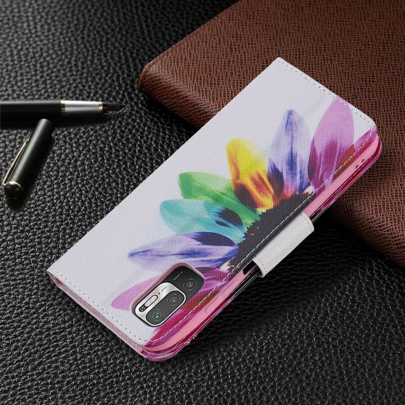 Flip Cover Xiaomi Redmi Note 10 5G Akvarel Blomst