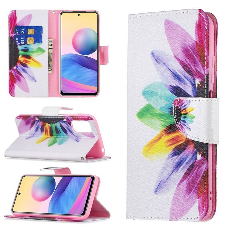 Flip Cover Xiaomi Redmi Note 10 5G Akvarel Blomst