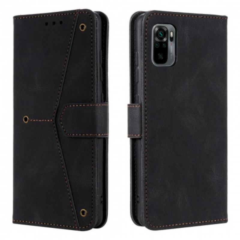 Flip Cover Xiaomi Redmi Note 10 5G Bicolor Nitter I Imiteret Læder