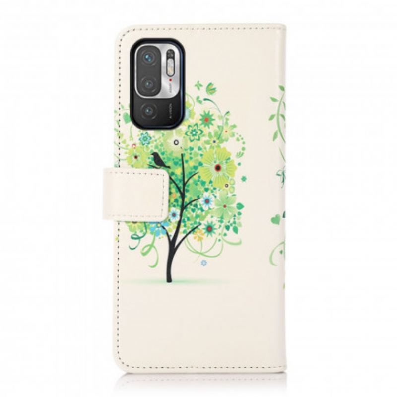 Flip Cover Xiaomi Redmi Note 10 5G Blomstrende Træ