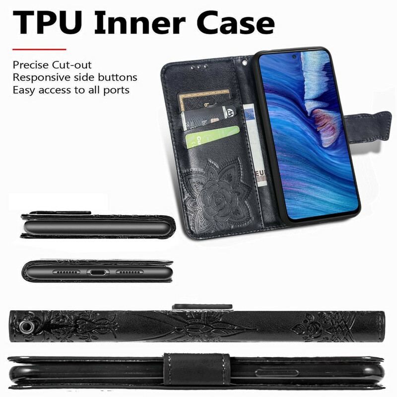 Flip Cover Xiaomi Redmi Note 10 5G Halv Sommerfugl