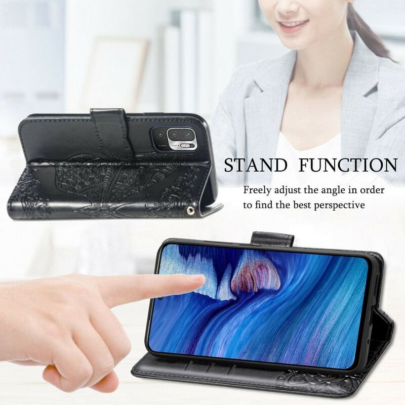 Flip Cover Xiaomi Redmi Note 10 5G Halv Sommerfugl