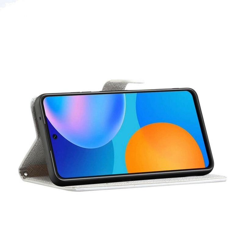 Flip Cover Xiaomi Redmi Note 10 5G Med Snor Fjer Med Snor