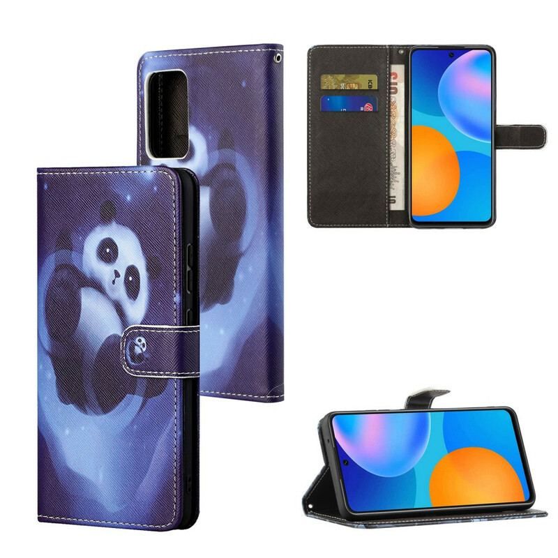 Flip Cover Xiaomi Redmi Note 10 5G Med Snor Panda Space Med Snor