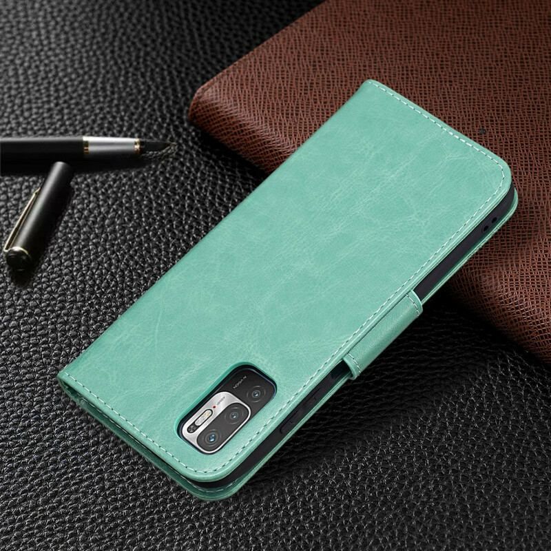 Flip Cover Xiaomi Redmi Note 10 5G Med Snor Sommerfugle Trykt Strappy