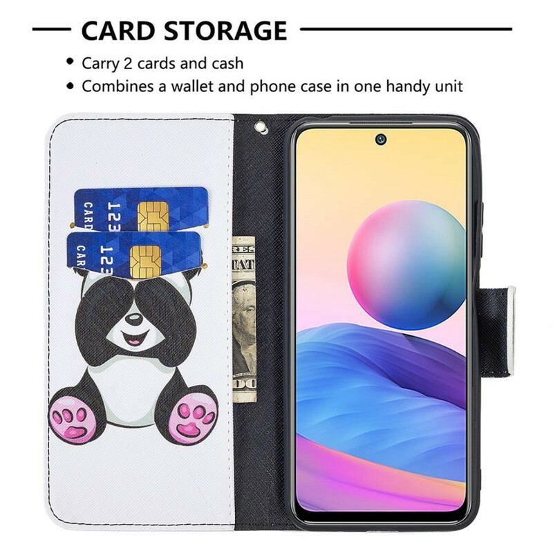 Flip Cover Xiaomi Redmi Note 10 5G Panda Sjov