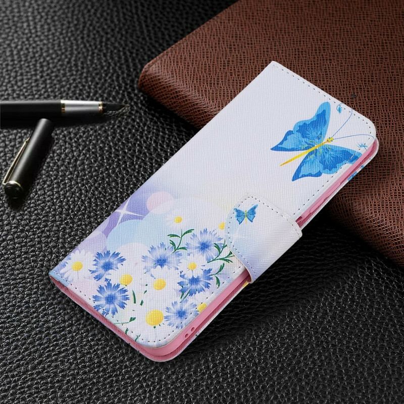 Flip Cover Xiaomi Redmi Note 10 5G Sommerfugle Og Blomster