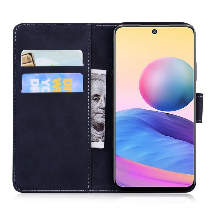 Flip Cover Xiaomi Redmi Note 10 5G Tiger Ansigtsprint